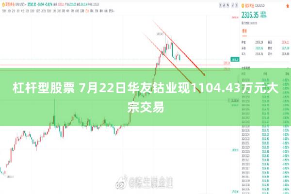 杠杆型股票 7月22日华友钴业现1104.43万元大宗交易