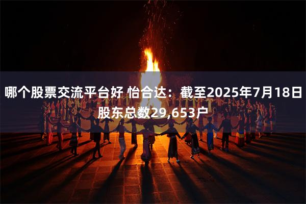 哪个股票交流平台好 怡合达：截至2025年7月18日股东总数29,653户