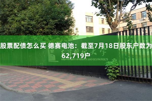 股票配债怎么买 德赛电池：截至7月18日股东户数为62,719户