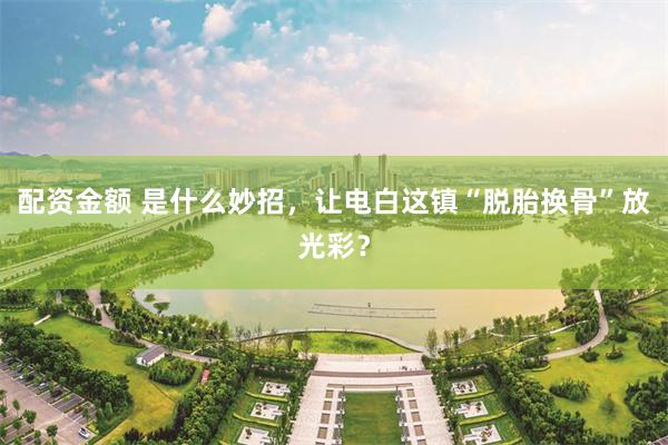 配资金额 是什么妙招，让电白这镇“脱胎换骨”放光彩？
