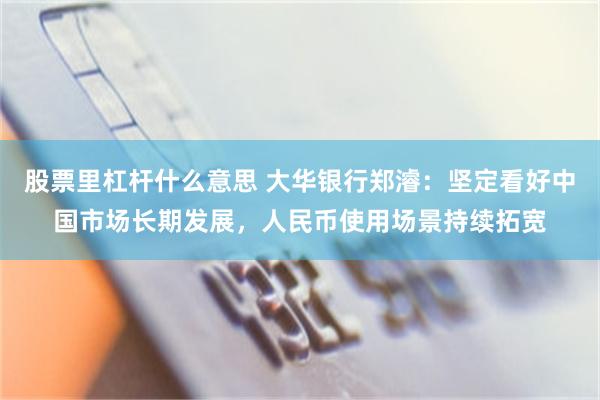 股票里杠杆什么意思 大华银行郑濬:坚定看好中国市场长期发展,人民币使用场景持续拓宽