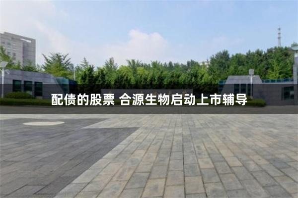 配债的股票 合源生物启动上市辅导