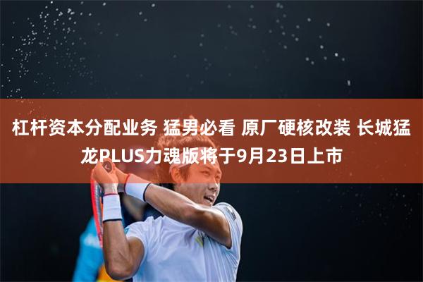 杠杆资本分配业务 猛男必看 原厂硬核改装 长城猛龙PLUS力魂版将于9月23日上市